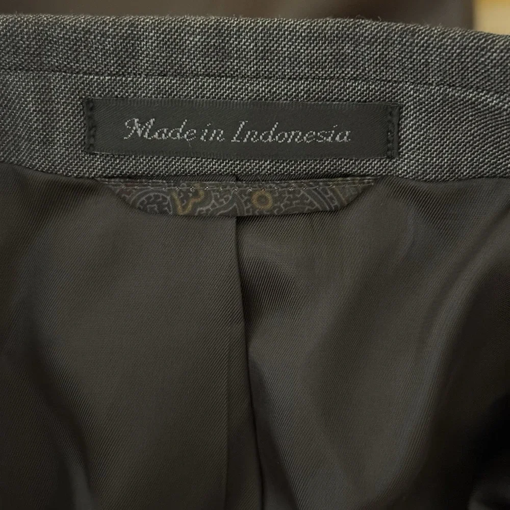 Lauren Ralph Lauren Mens Suit 100% Wool Blazer 46L‎ Gray 2 Button Jacket